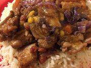 A picture of chicken thighs cabbage