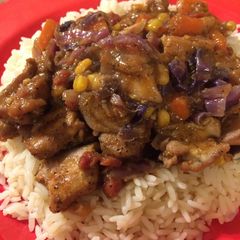 A picture of Mexican chicken thighs .