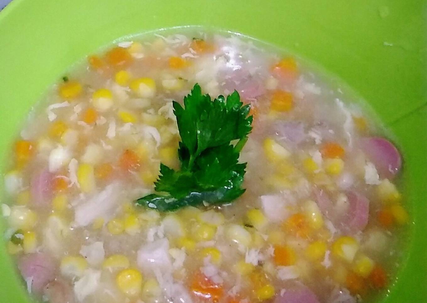 Sup jagung ayam enak dan gampang
