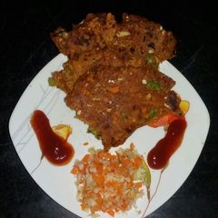 A picture of Pav bhaji paratha.