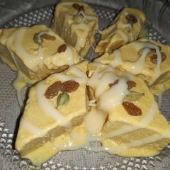 Mango icecream burfi A picture of Mango icecream burfi.