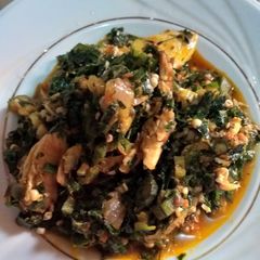 A picture of Vegetable okra soup.