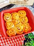 Ham & Cheese Roll Bread No Mixer(Metode Autolisis)