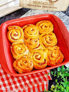 Foto resep Ham & Cheese Roll Bread No Mixer(Metode Autolisis)