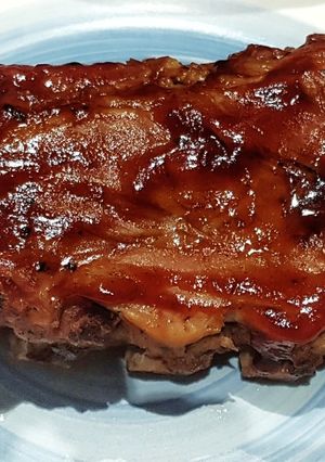 Foto principal de Costillas de cerdo con salsa de piña y toque barbacoa agridulce