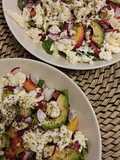 Ensalada de espinacas y melocotón