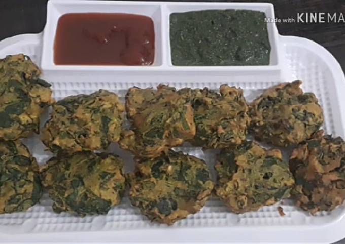 Super Crispy Palak ke pakoda Recipe