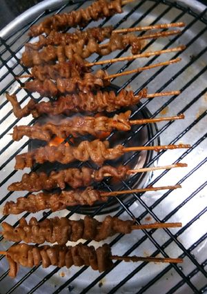 Foto resep Sate usus/ayam bumbu rujak