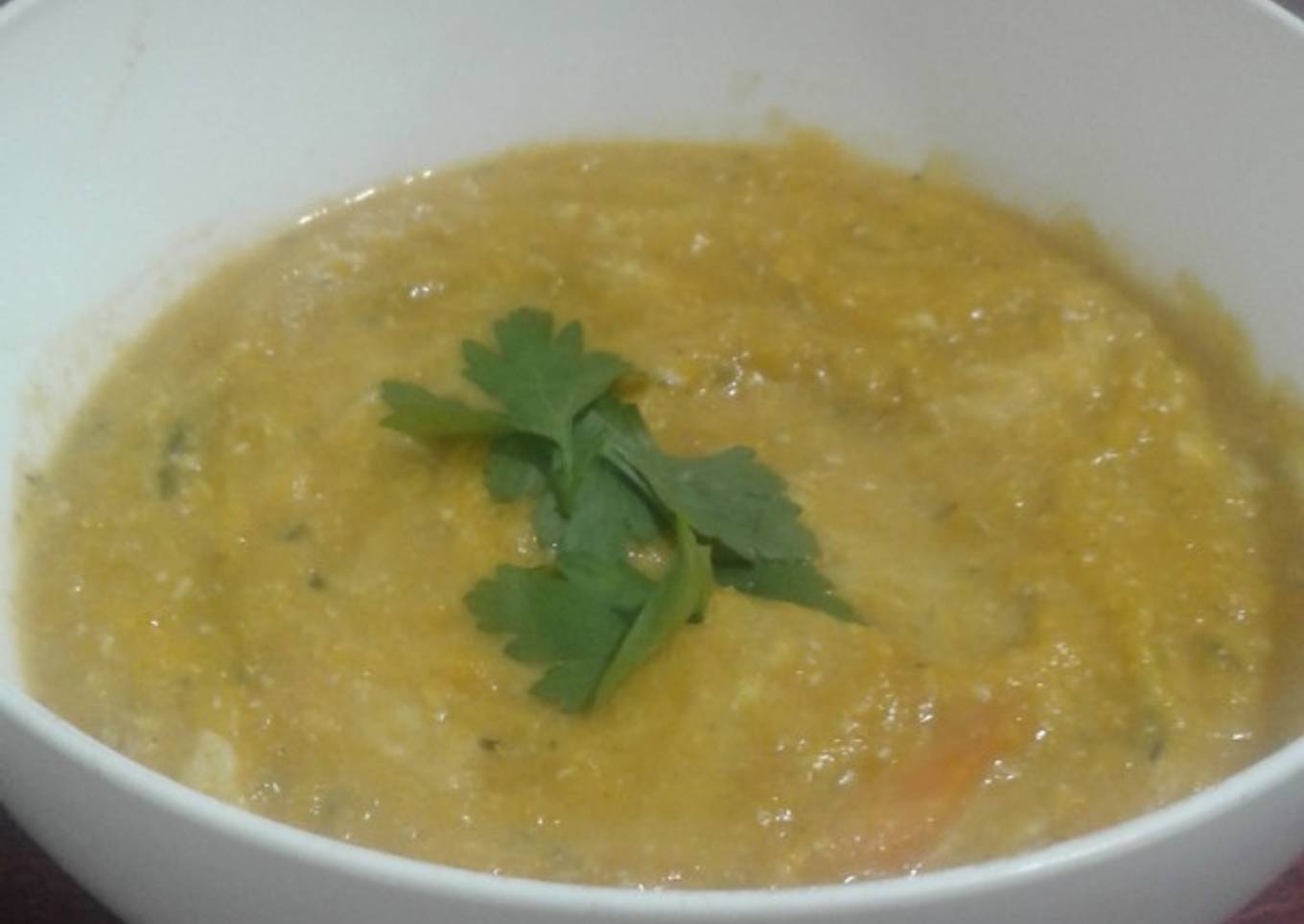 Crema rústica de calabaza y zanahoria