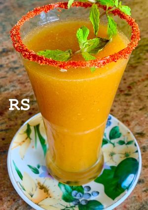 A picture of Chill Chill Cool Cool Summer Spl. ~ Aam Panna (Green Mango Drink) made with Jaggery.
