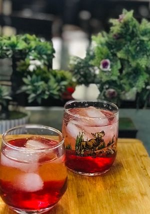A picture of Rooh afza drink.