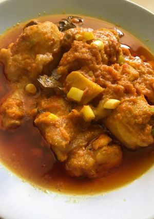 Foto resep Ayam pedas bumbu kuning