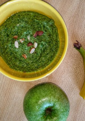 Una foto de Batido de manzana verde y espinacas
