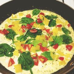 A picture of Garden veggie and herb omelet.