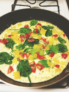 A picture of Garden veggie and herb omelet.