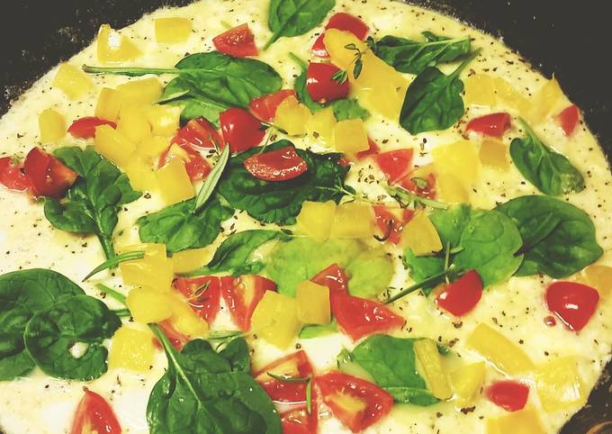 Garden veggie and herb omelet