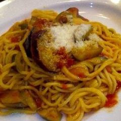 A picture of Eggplant and Tomato Parmigiana.