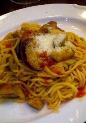 A picture of Eggplant and Tomato Parmigiana.