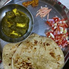 A picture of Palak paneer.