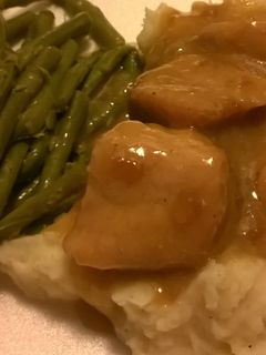 A picture of Tonya's pork chop remix.
