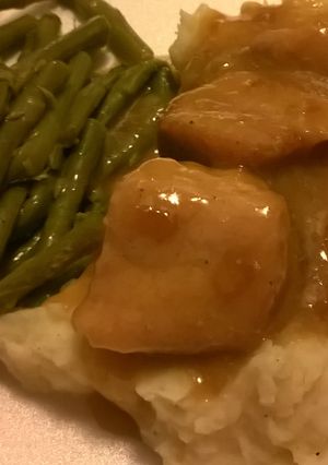 A picture of Tonya's pork chop remix.