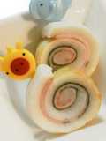 Character Bento Shiso, Ham, and Imitation Crab Chikuwa Rolls.