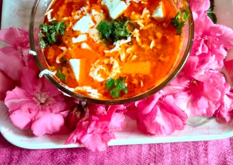 Recipe of Super Quick Homemade Yummy and Tasty Malai Paneer with tomato 😋😋😋😋🍅🍅🍅