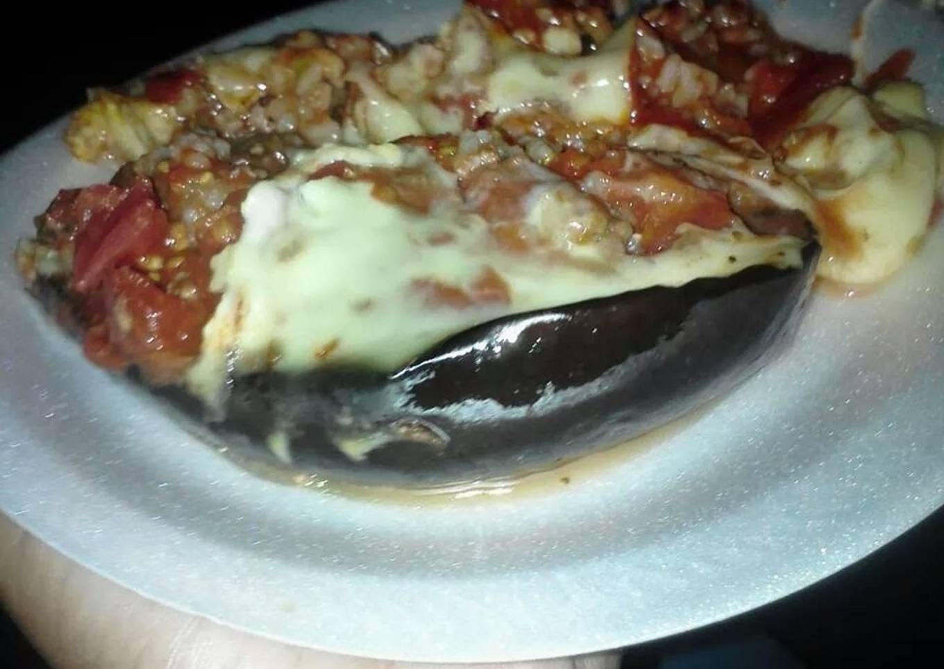 Cookie's Mozzarella & Rice Stuffed Eggplants