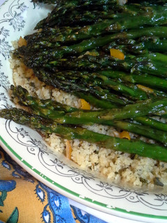 A picture of Asparagus with Preserved Lemons.