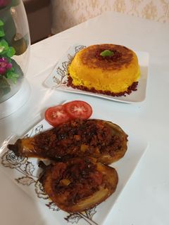 عکسی از دستور بادمجان شکم پر