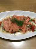 Instant Tea-Smoked Salmon with Tomato Marinade Sauce