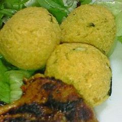 A picture of Okara and Kabocha Balls For Bentos.