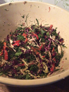A picture of Raw Winter Vegetable Salad With Asian Dressing.