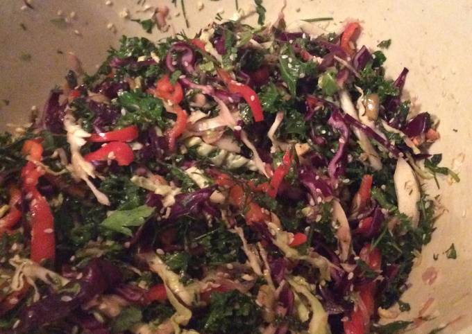 Raw Winter Vegetable Salad With Asian Dressing