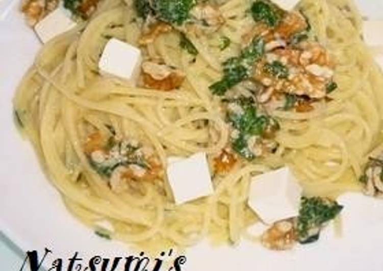 Recipe of Speedy Creamy Chilled Basil Pasta with Walnuts and Cheese