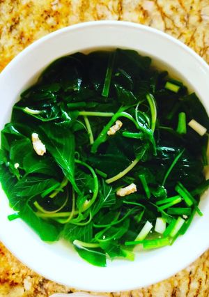 Hình của món Canh rau dền non tôm khô.
