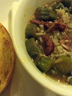 A picture of Turkey and sausage Gumbo.