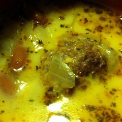 A picture of Spicy Meatball & Bean Soup.