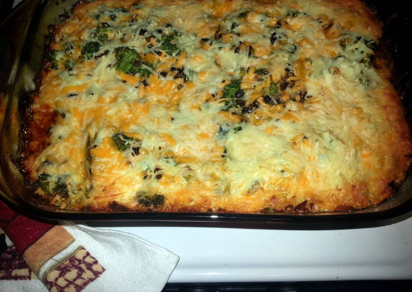 Eggplant and Broccoli Parmesan (with meat substitute)