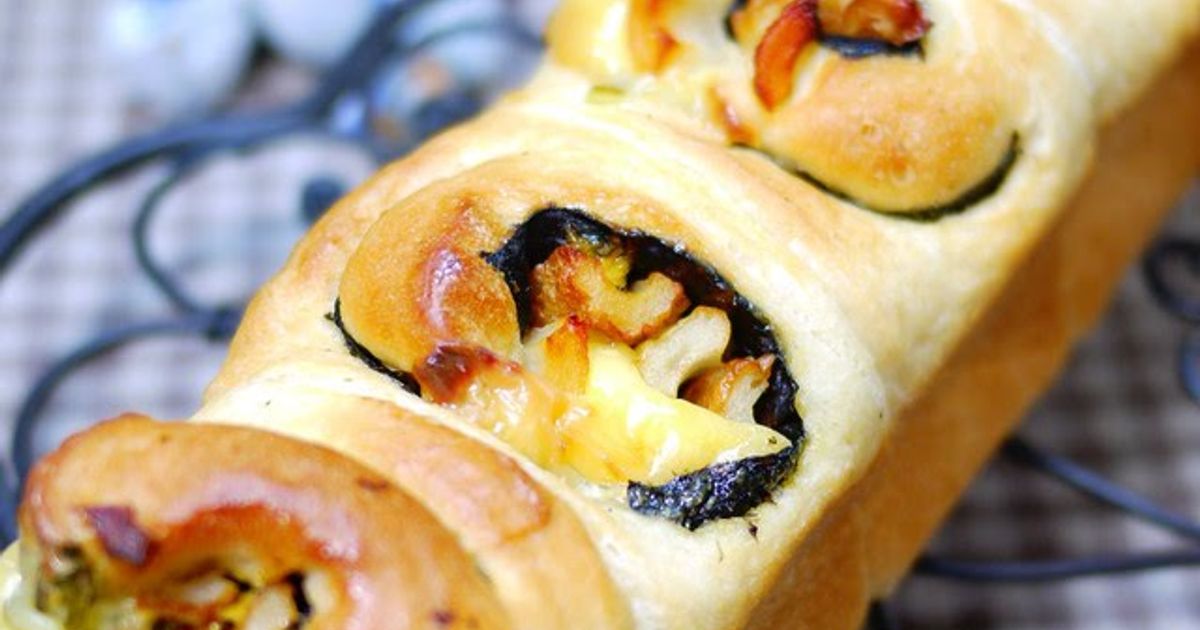 Japanese Style Bread With Pollack Roe, Seaweed, Cheese, And Chikuwa ...