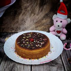 A picture of Eggless Mawa wheat flour cake.