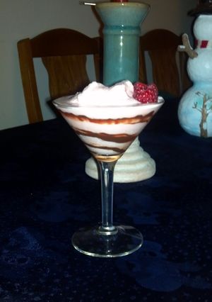 A picture of Drunken Raspberries and cream.