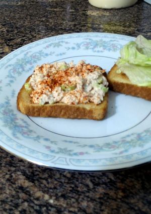 A picture of Tuna sandwich Garretts way.