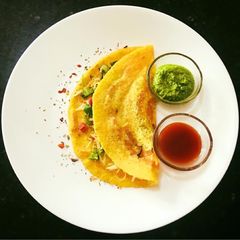 A picture of Moong dal veggie chilla.