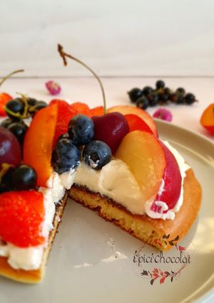 Une photo de Pancake aux fruits façon tarte