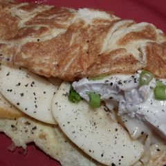 A picture of Sig's Cheese and Apple Omelette.