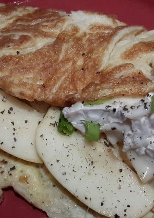 A picture of Sig's Cheese and Apple Omelette.