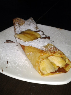 A picture of Chocolate banana thin pancake.