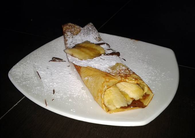 Chocolate banana thin pancake Recipe