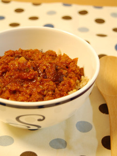 A picture of Vegetarian Chili Con Carne Vegetable Chili and Rice.